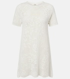 Chloé Pointelle scalloped cotton minidress