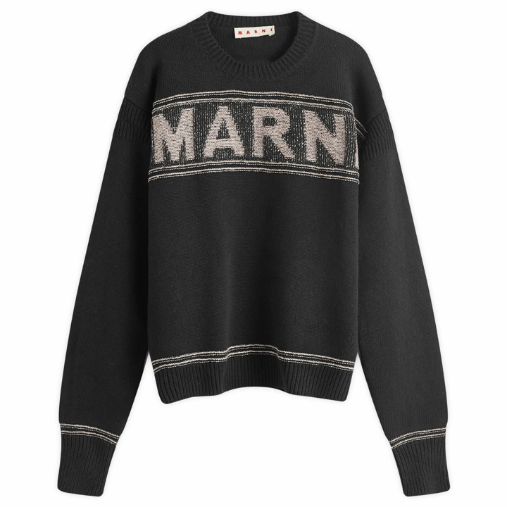 Photo: Marni Men's Fisherman Logo Knit Sweatshirt in Black