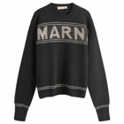 Marni Men's Fisherman Logo Knit Sweatshirt in Black