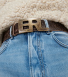 ERL - Monogram cracked leather belt