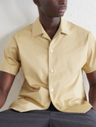 SECOND / LAYER - Avenue Camp-Collar Stretch-Cotton Poplin Shirt - Yellow