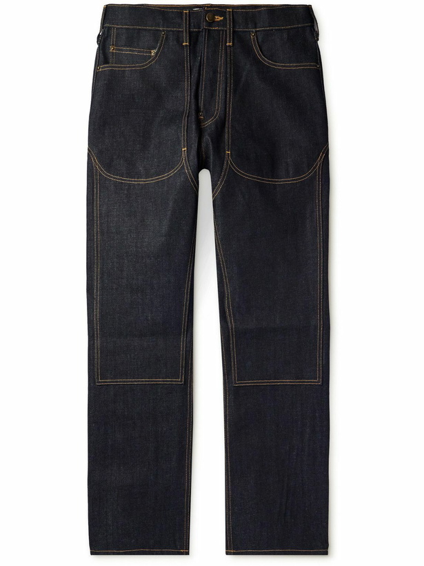 Photo: Cherry Los Angeles - Straight-Leg Panelled Indigo-Dyed Jeans - Blue