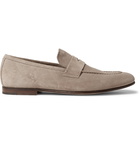 Dunhill - Chiltern Suede Penny Loafers - Gray