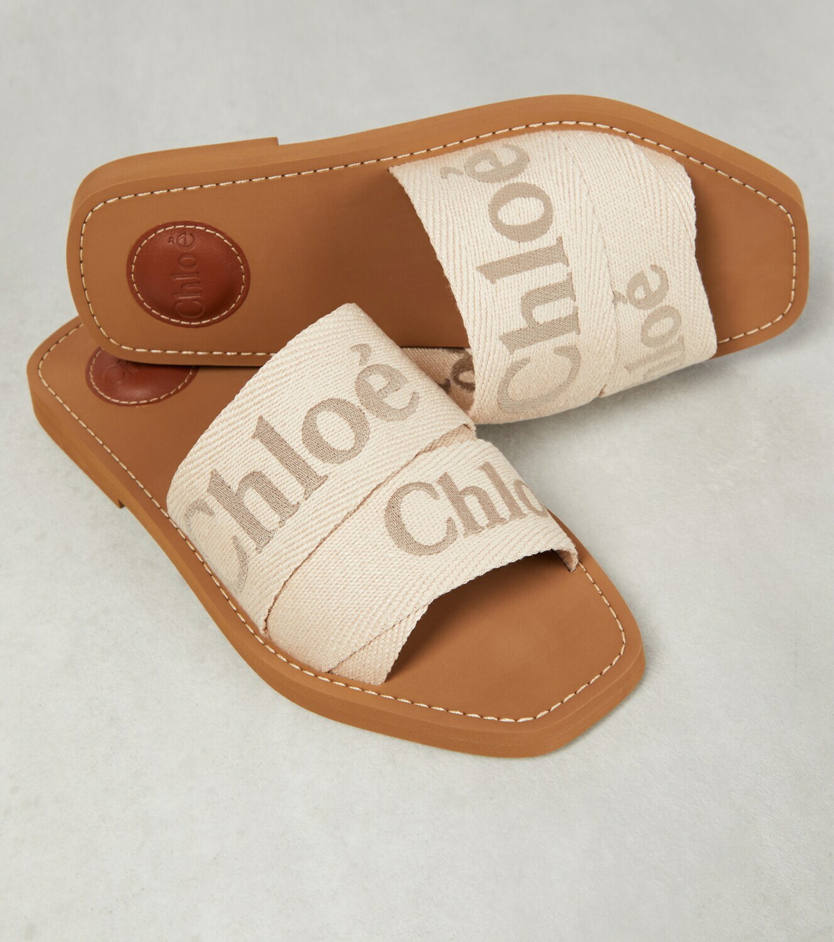 Chloe☆関税込☆ウッディ コットンキャンバス スライド Chloe クロエ CHLOE トートバッグ バッグ ウッディ Mサイズ