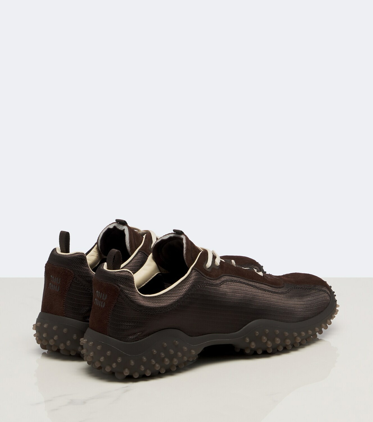 Miu Miu Bubble suede-trimmed sneakers