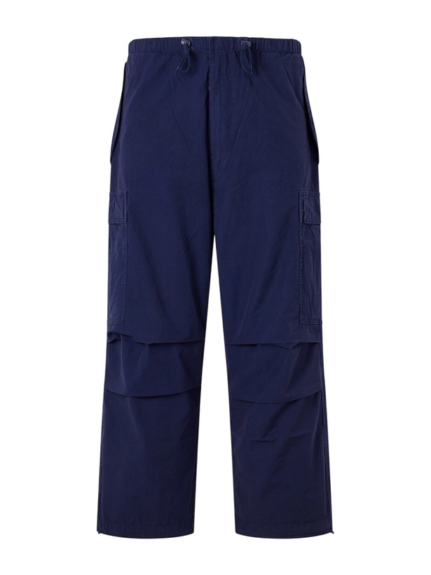 Photo: Polo Ralph Lauren - Wide-Leg Cotton-Canvas Cargo Trousers - Blue
