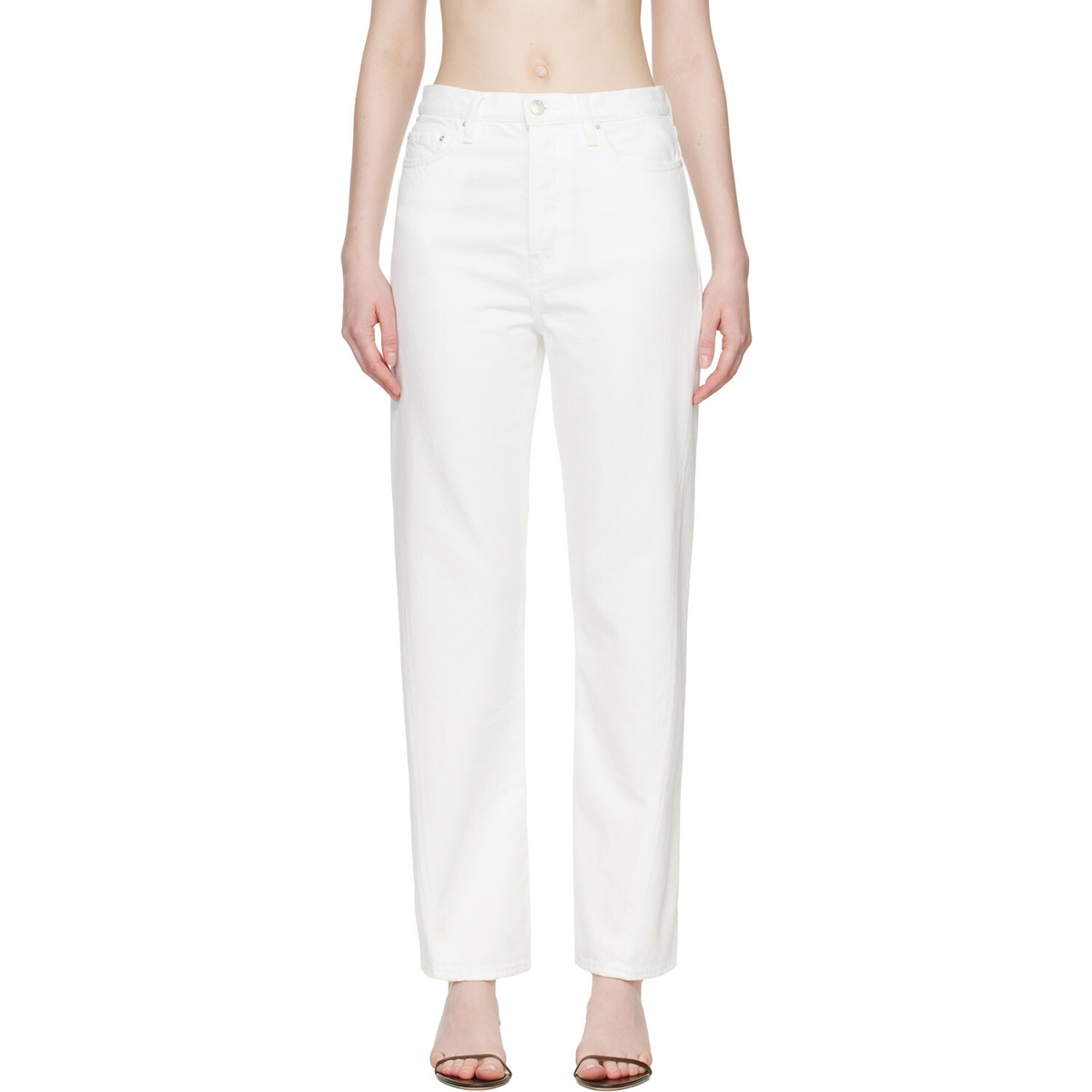 TOTEME White Twisted Seam Full Length Jeans