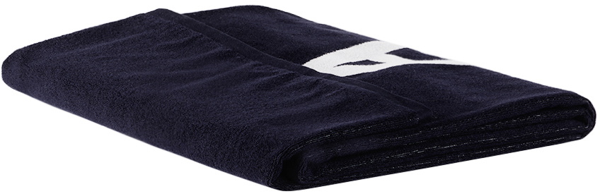 AMI Paris Navy & White Ami de Cœur Beach Towel AMI