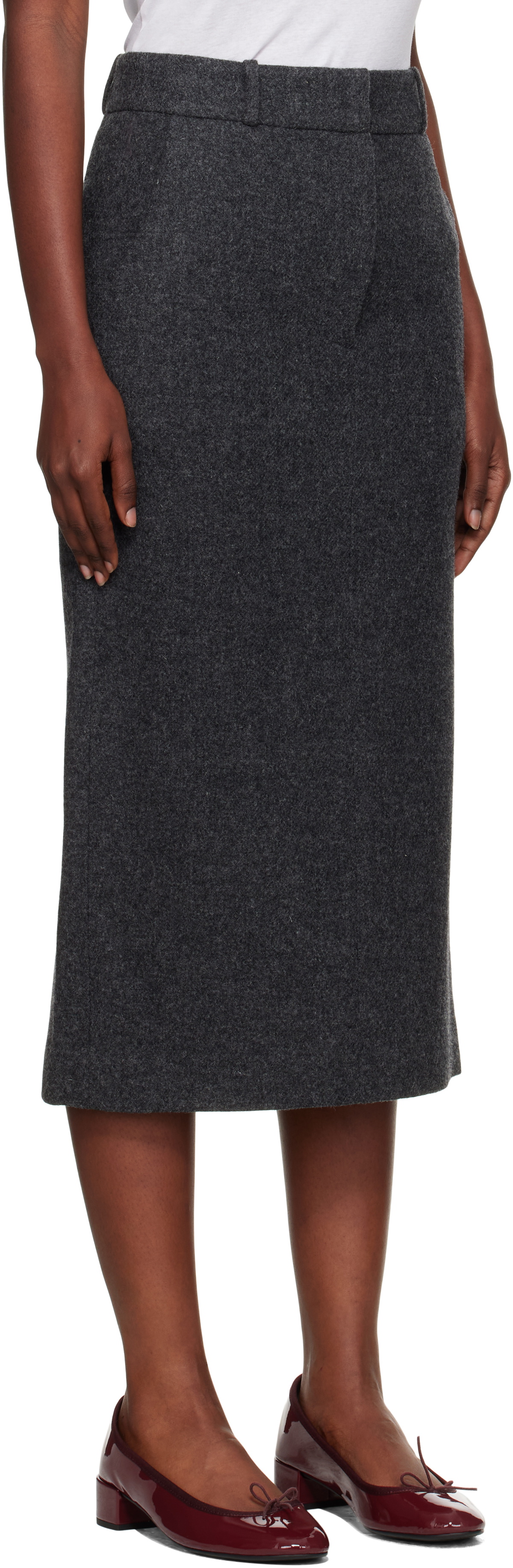 Nothing Written Gray Bany Wool Midi Skirt