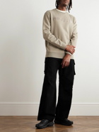 Moncler - Logo-Embroidered Cotton-Jersey Sweatshirt - Neutrals