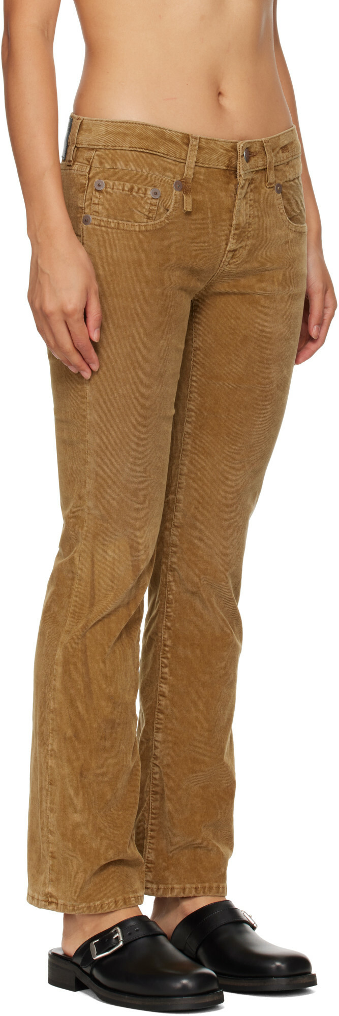 R13 Brown Boy Kick Trousers