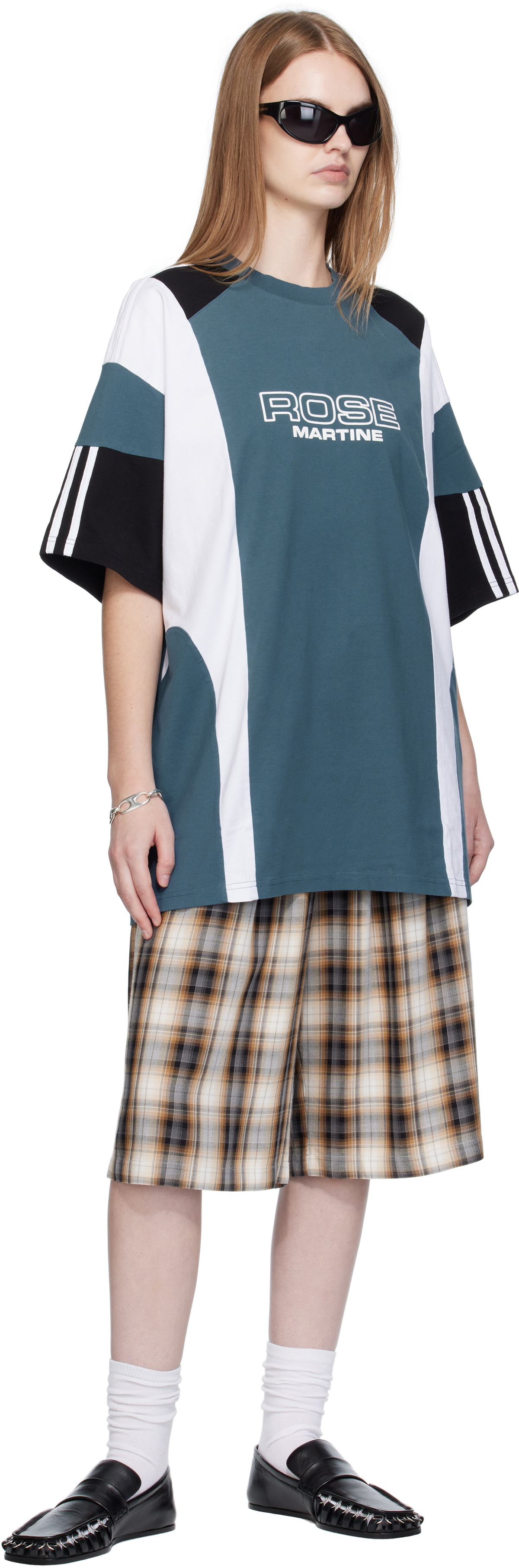 Martine Rose Blue Oversized Panelled T-shirt