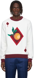 Casablanca Intarsia Orange Card Sweater