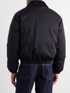 Burberry - Logo-Appliqué Shearling and Leather-Trimmed Padded Shell Blouson Jacket - Black