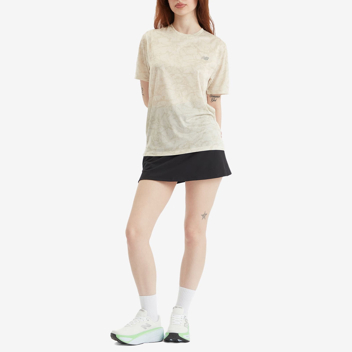 New Balance Athletics Printed T-Shirt in Beige