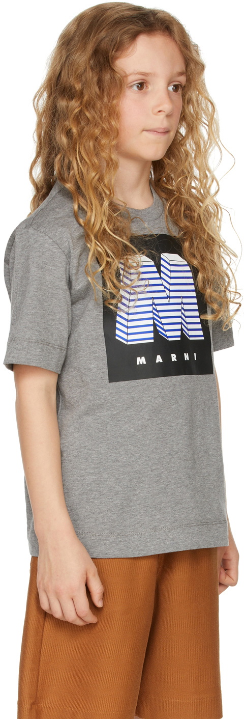 Marni Kids Gray 'M' T-Shirt Marni