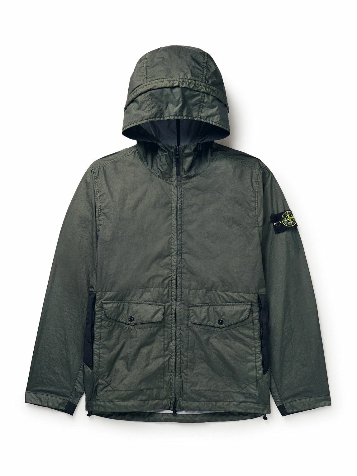 Stone Island - Logo-Appliquéd Membrana 3L TC Hooded Jacket - Green ...