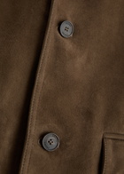 Frame Panelled Suede Jacket Brown