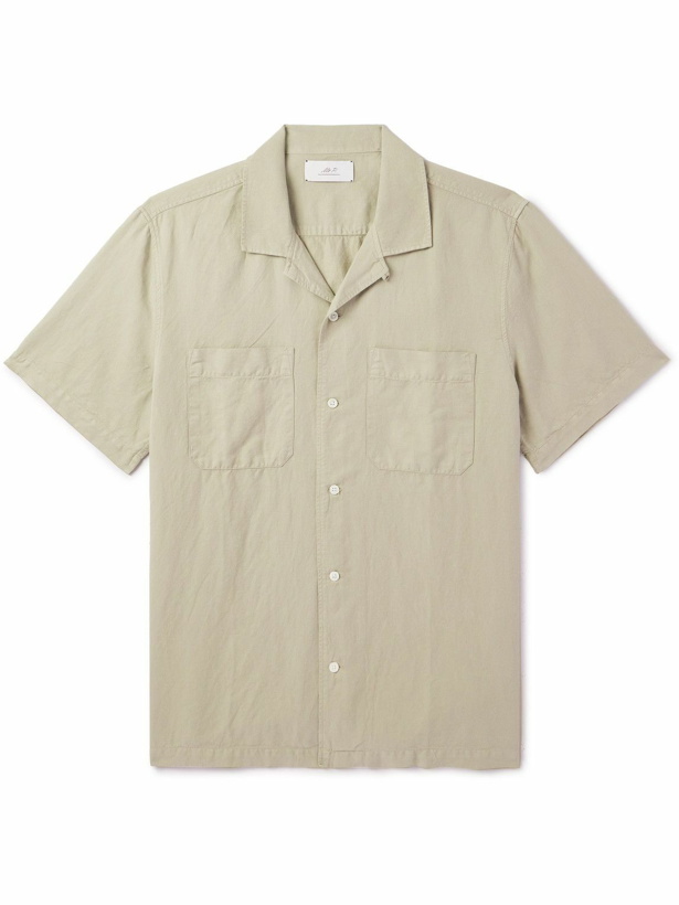 Photo: Mr P. - Michael Convertible-Collar Garment-Dyed Cotton and Linen-Blend Twill Shirt - Neutrals