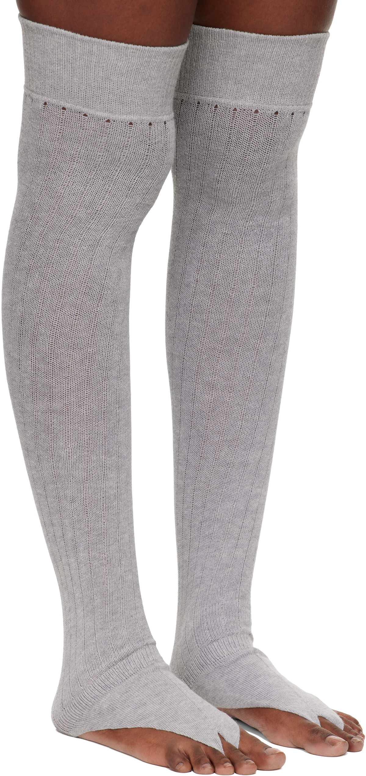 Julie Kegels Gray Thong Socks