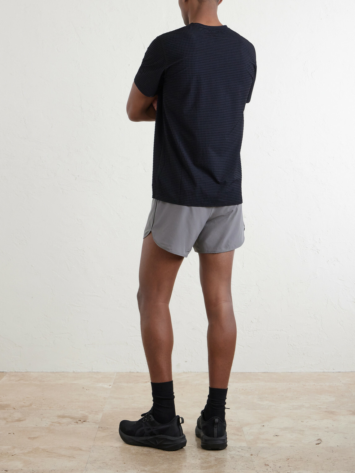DISTRICT VISION - Straight-Leg Logo-Print 5" Stretch-Jersey Running Shorts - Gray
