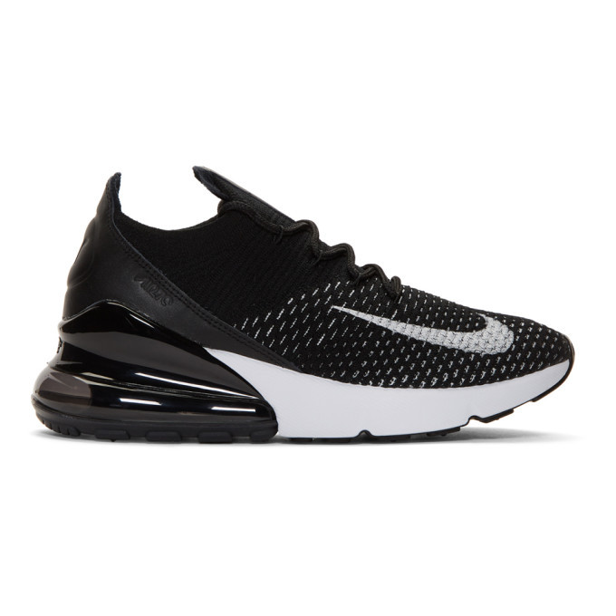 Nike Black and White Flyknit Air Max 270 Sneakers Nike