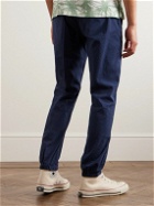 Onia - Tapered Stretch-Cotton Seersucker Trousers - Blue