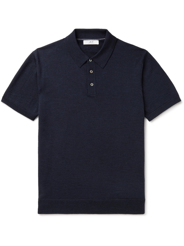 Photo: MR P. - Merino Wool Polo Shirt - Blue