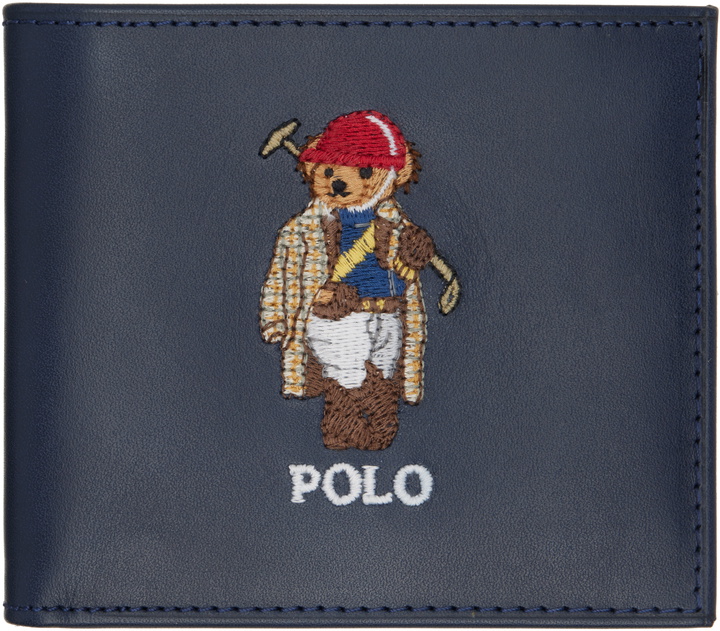 Photo: Polo Ralph Lauren Navy Polo Bear Leather Billfold Wallet
