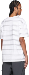 Nike White Striped Logo T-Shirt