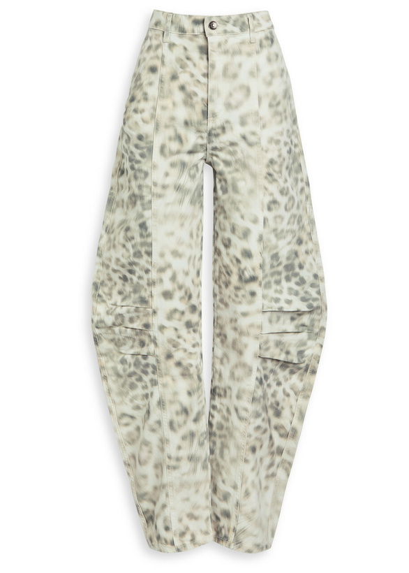 Photo: Rotate Sunday Leopard-print Barrel-leg Jeans