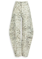 Rotate Sunday Leopard-print Barrel-leg Jeans