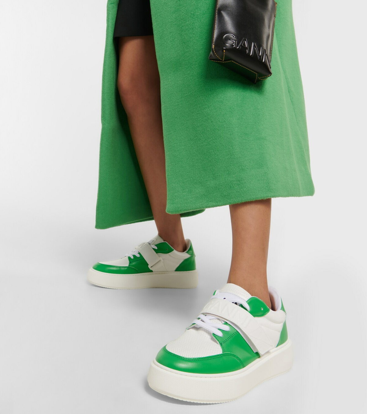 Ganni - Faux leather sneakers GANNI