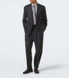 Brunello Cucinelli Chalk stripe wool, silk, and cashmere suit
