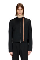 Diesel Tailored jacket with biker neck strap - Jackets Mens in Black