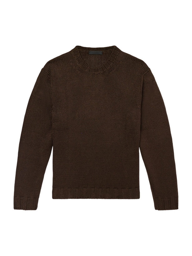 Photo: Saman Amel - Gio Slim-Fit Silk Sweater - Brown