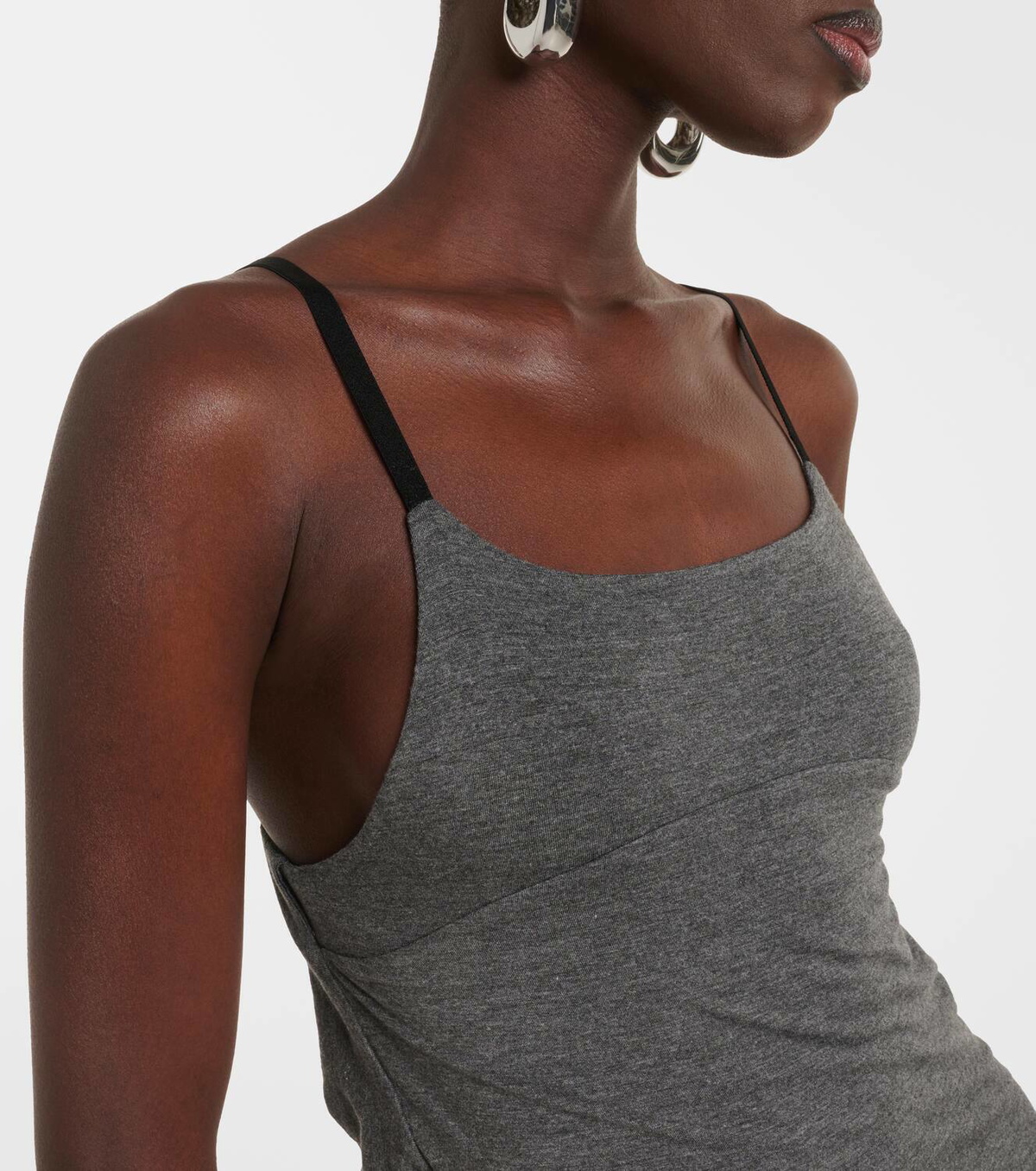 The Attico Asymmetric jersey minidress