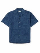 Hartford - Camp-Collar Bandana-Print Cotton Shirt - Blue