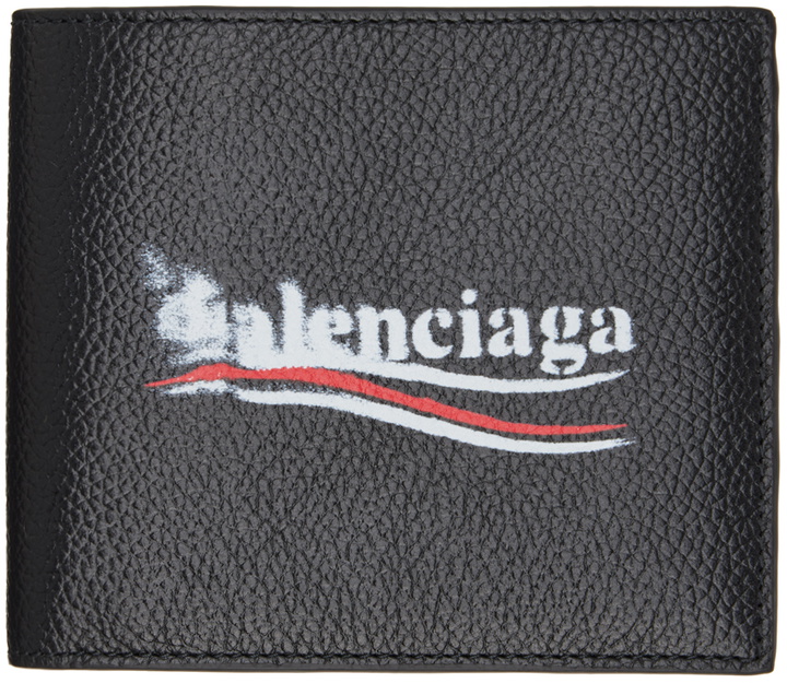 Photo: Balenciaga Black Political Stencil Bifold Wallet