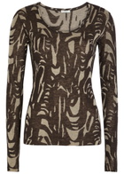 Joseph Villa Patterned Cashmere top Beige