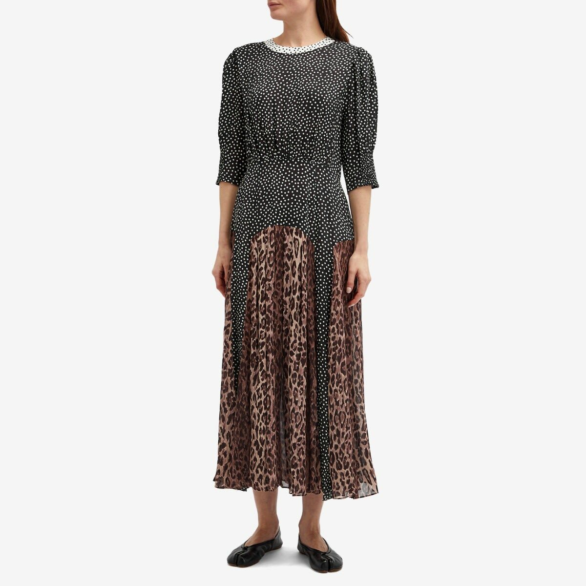 rixo meg leopard midi dress RIXO Meg Leopard Midi Polka Dot