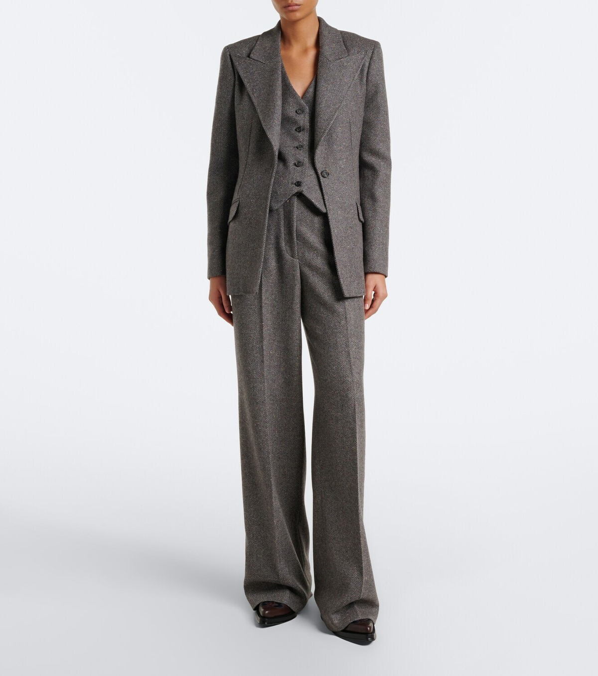 Gabriela Hearst Leiva herringbone cashmere and wool blazer
