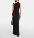 Alexander McQueen Crystal-embellished ruched gown