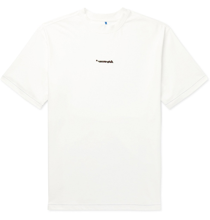 Photo: Ader Error - Oversized Logo-Embroidered Cotton-Jersey T-Shirt - White