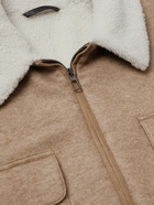 Loro Piana - Suede-Trimmed Shearling-Lined Cashmere-Blend Shirt Jacket - Neutrals