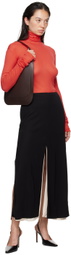 BITE Black Incise Multi-Slit Midi Skirt