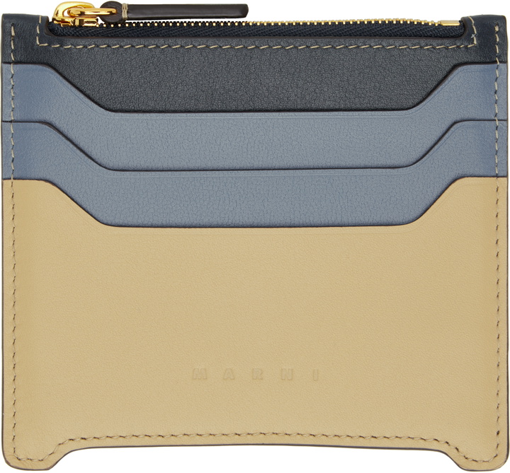Photo: Marni Blue & Beige Leather Trunkaroo Card Holder