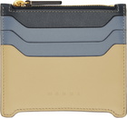 Marni Blue & Beige Leather Trunkaroo Card Holder