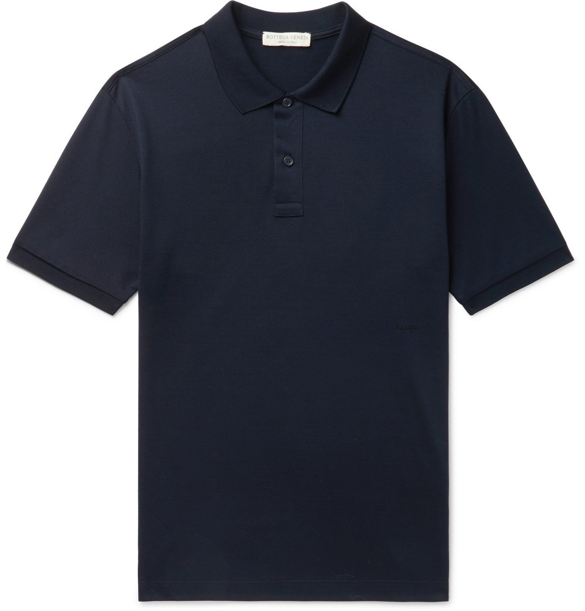 ■BOTTEGA VENETA■ New Cotton Pique Short Sleeve Polo Shirt Bottega Veneta - Cotton-Piqué Polo Shirt - Blue Bottega Veneta