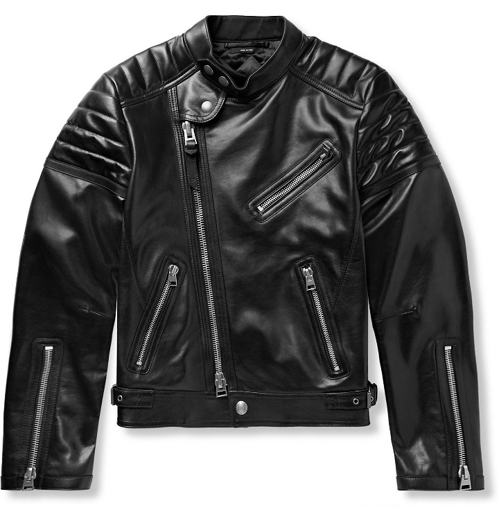 Photo: TOM FORD - Icon Slim-Fit Leather Biker Jacket - Black